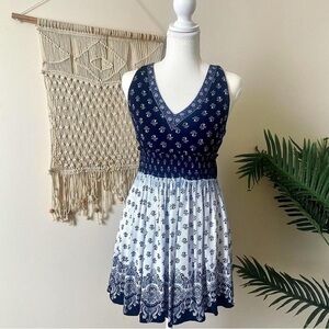 Aéropostale Boho Floral Dress – Navy & Ivory,